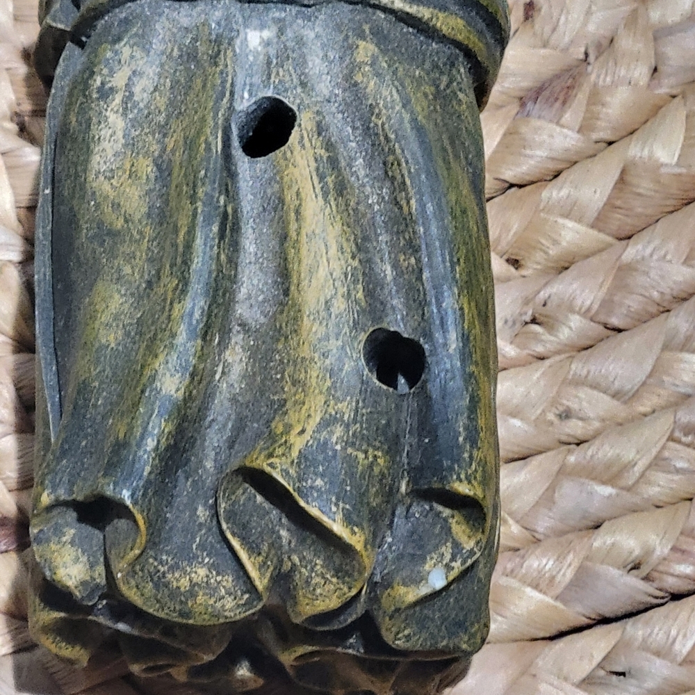 Chinese Buddah meditation incense burner brown poly resin - Picture 5 of 8